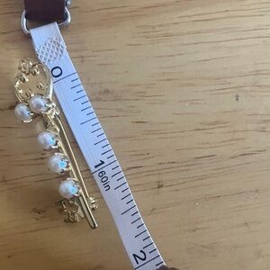 Gold and Pearl key look brooch